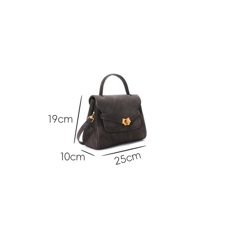 Classic Medium Leather Satchel with Top Handle and Crossbody Strap detail image 3