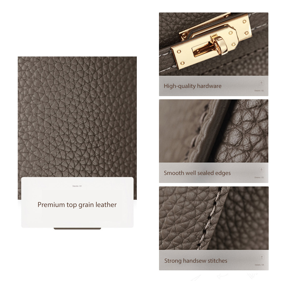 Top Handle Leather Bag DIY Kit – Hand-Stitch Your Own Bag detail image 9
