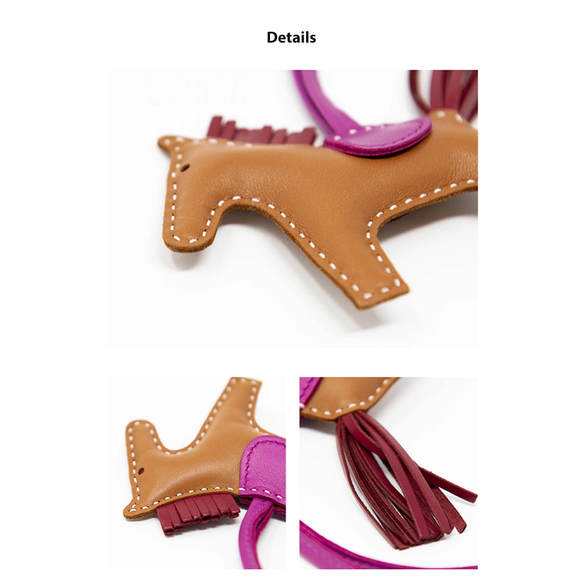Handsew DIY Lambskin Leather Horse Purse Charm Kit detail image 7