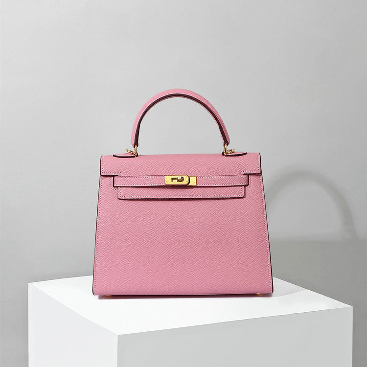 Top Handle Leather Handbag with Detachable Strap – 4 Sizes, 29 Colors product image 1