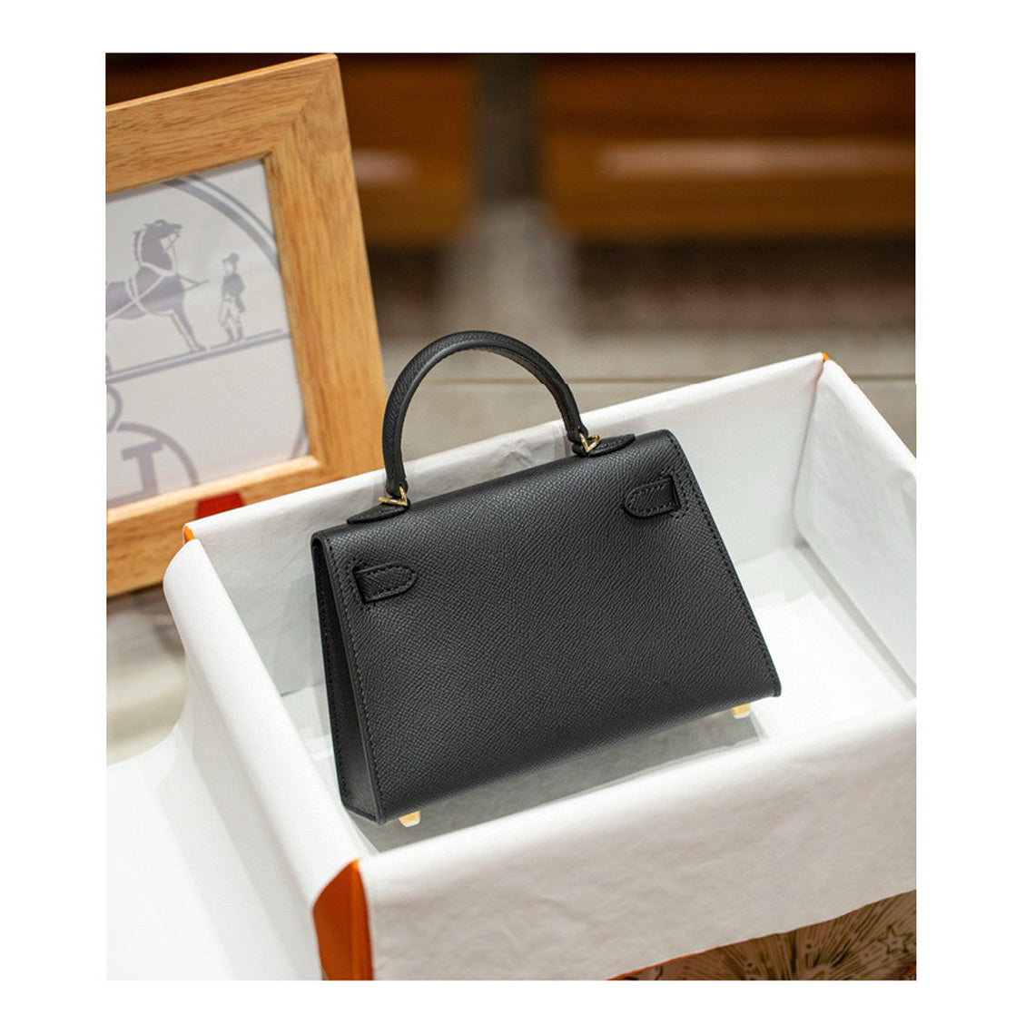 Mini Top Handle Bag 19 – Top Grain Leather Shoulder Bag detail image 14