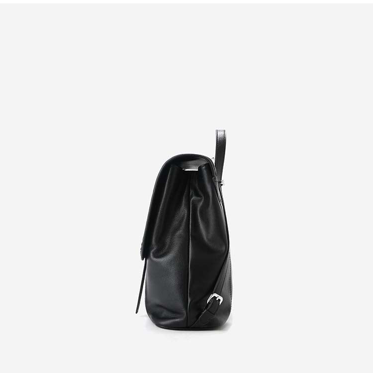 Minimalist Genuine Leather Backpack – Chic Laptop Commuter Bag in Brown and Black detail image 7