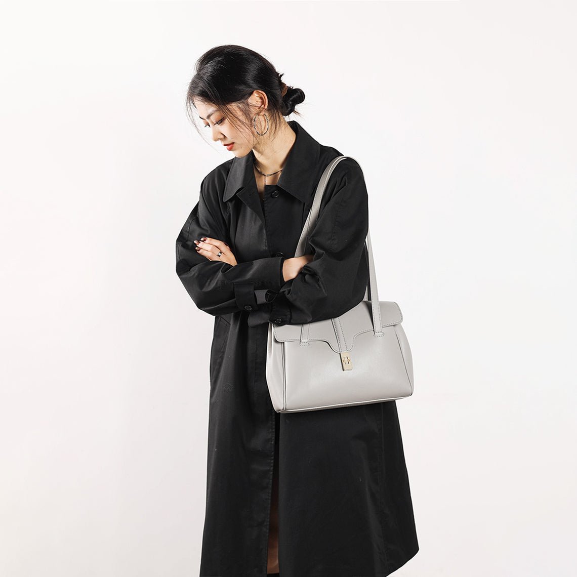 Handsewgift Leather Tote Bag DIY Kit – Brown Large, Brown Medium, Grey Medium detail image 14
