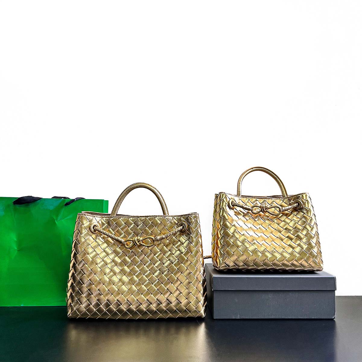 Woven Leather Tote Bag - Retro Knot Shoulder Bag & Handbag detail image 12