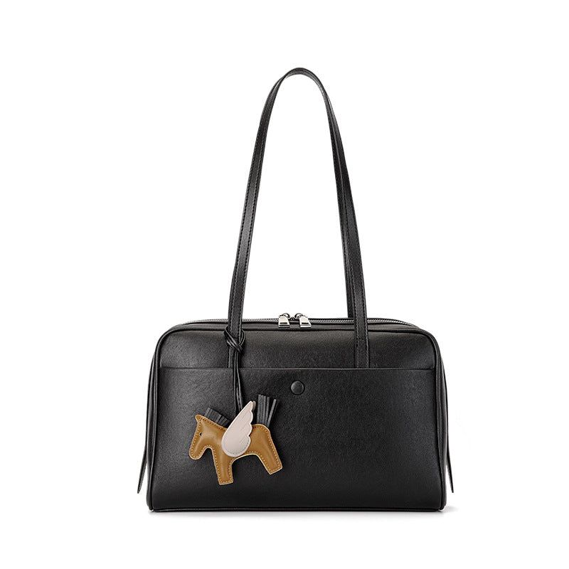 Top Grain Leather Boston Bag Large Capacity Laptop Bag detail image 9