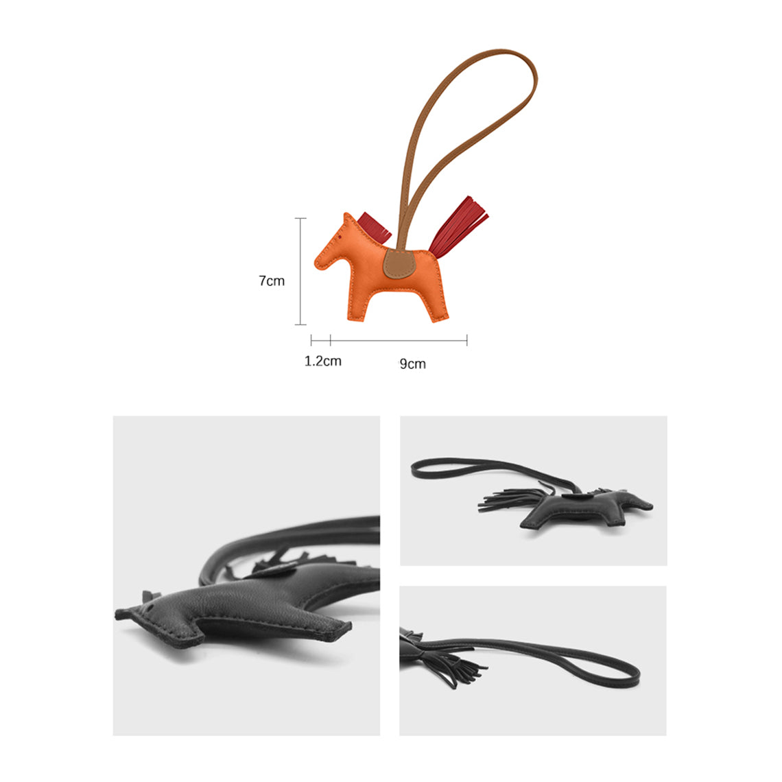 Handsew DIY Lambskin Leather Horse Purse Charm Kit detail image 6