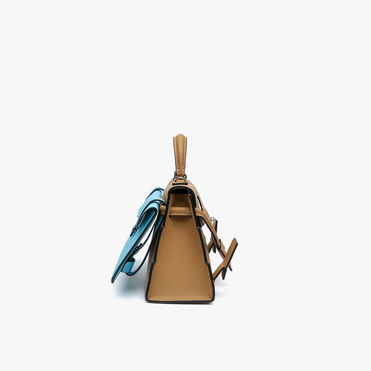 Picto Doll Bag Charm in Fine Embossed Grain Leather detail image 9