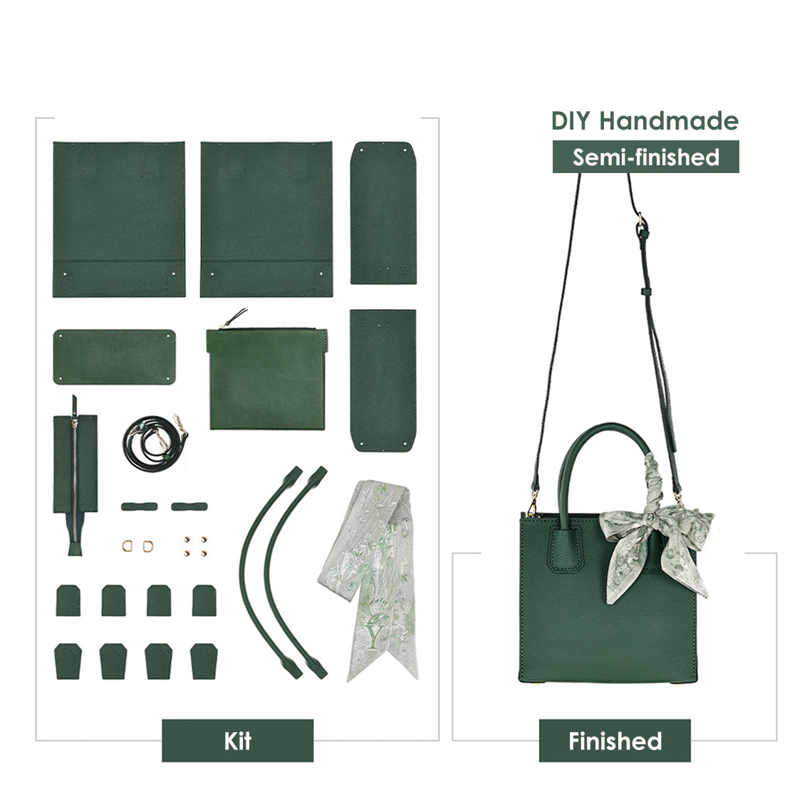 Mini Tote Leather DIY Kit – Hand-Sewn Top Grain Leather Bag product image 1