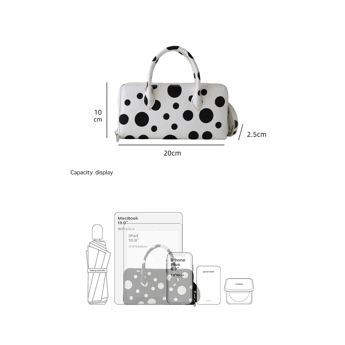 Polka Dot Small Clutch with Detachable Crossbody Strap detail image 6
