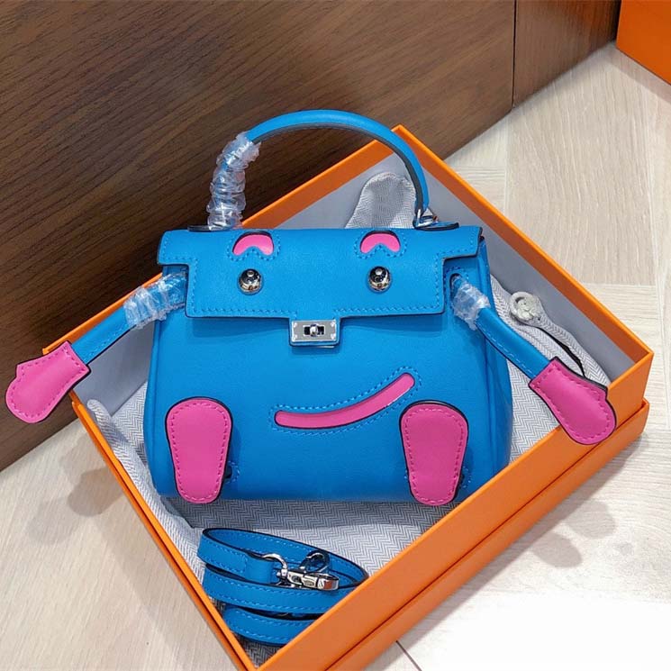 Smile Doll Bag Genuine Leather Mini Handbag with Top Handle and Crossbody Strap detail image 6