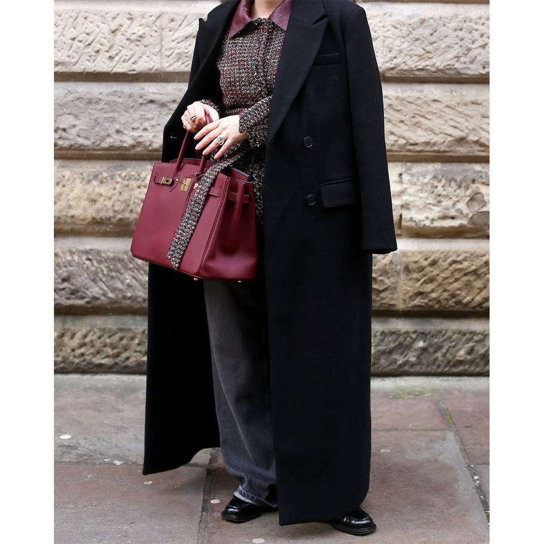 Top Grain Leather Top Handle Bag with Gold Hardware and Lock & Key detail image 13