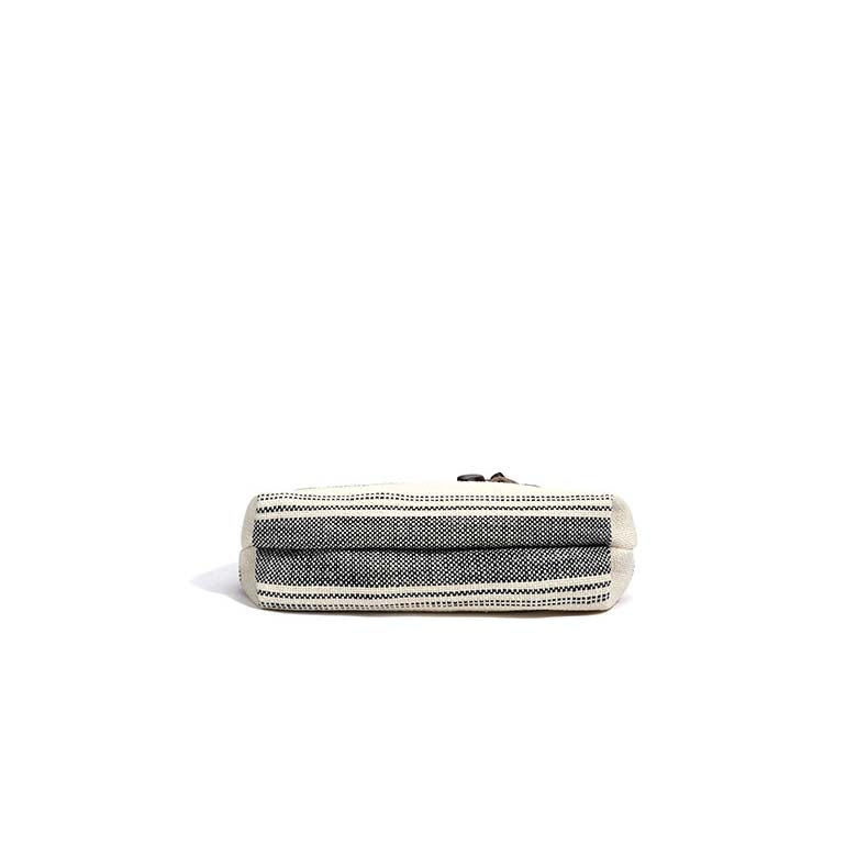 Striped Linen Ethnic Crossbody Bag with Dual Straps detail image 6