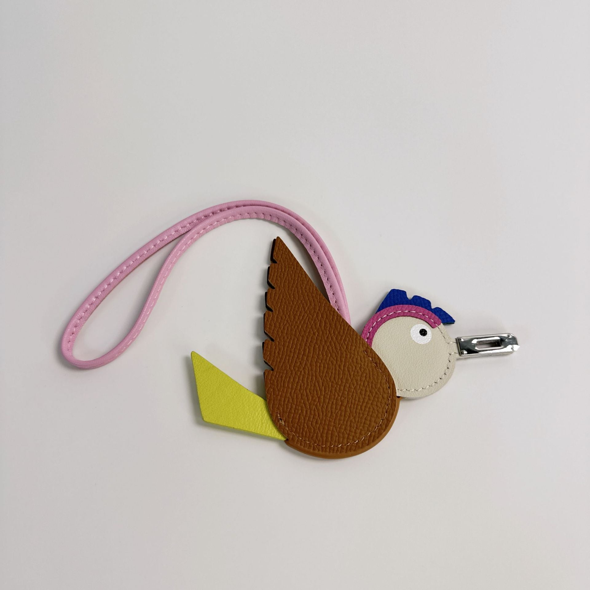 Top Grain Leather Birdy Bag Charm and Keychain detail image 9