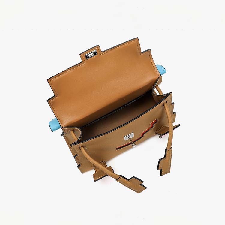 Picto Doll Bag Charm in Fine Embossed Grain Leather detail image 5