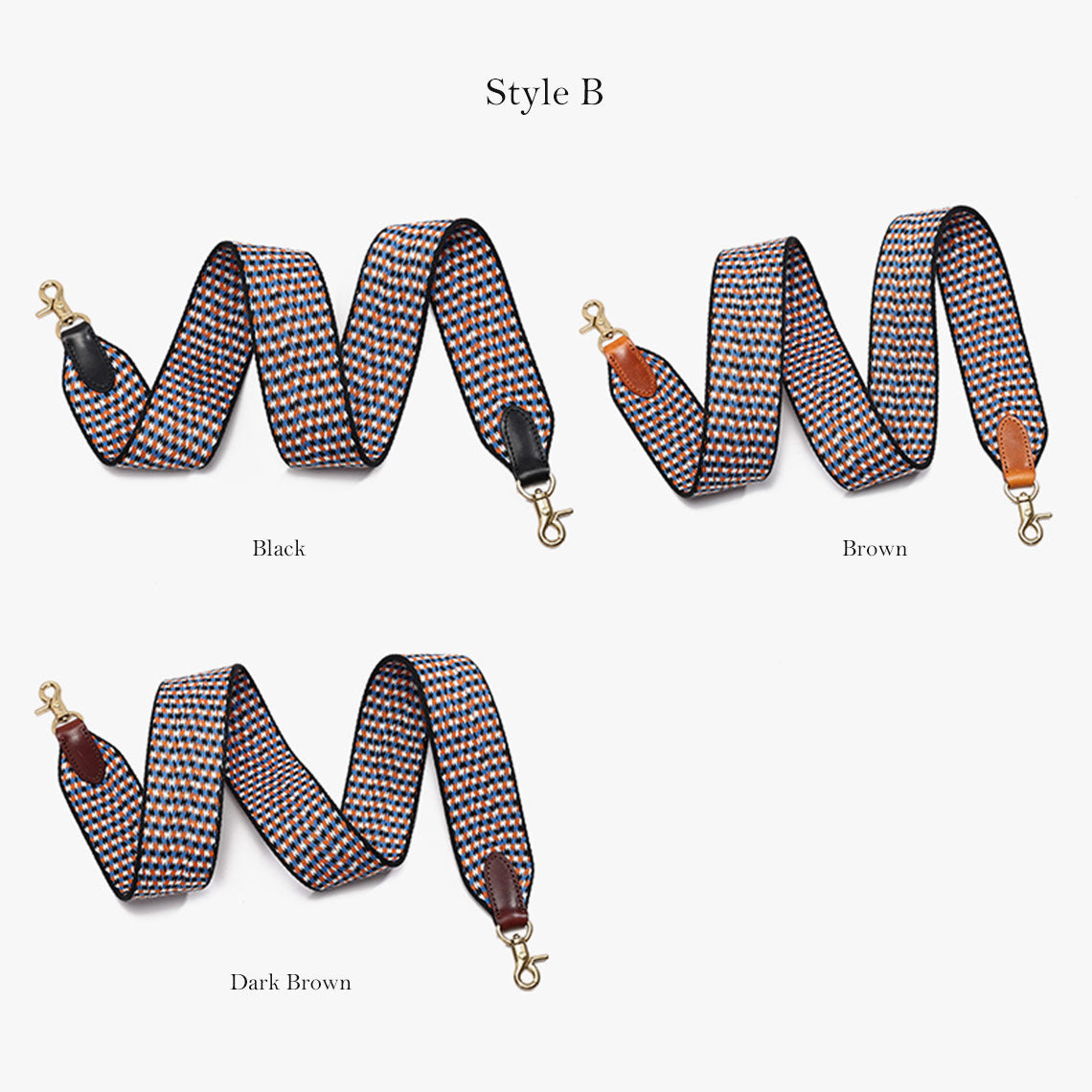 Handmade Full Grain Leather Webbing Strap – 5 cm Wide, Brass Clips, 3 Sizes detail image 13