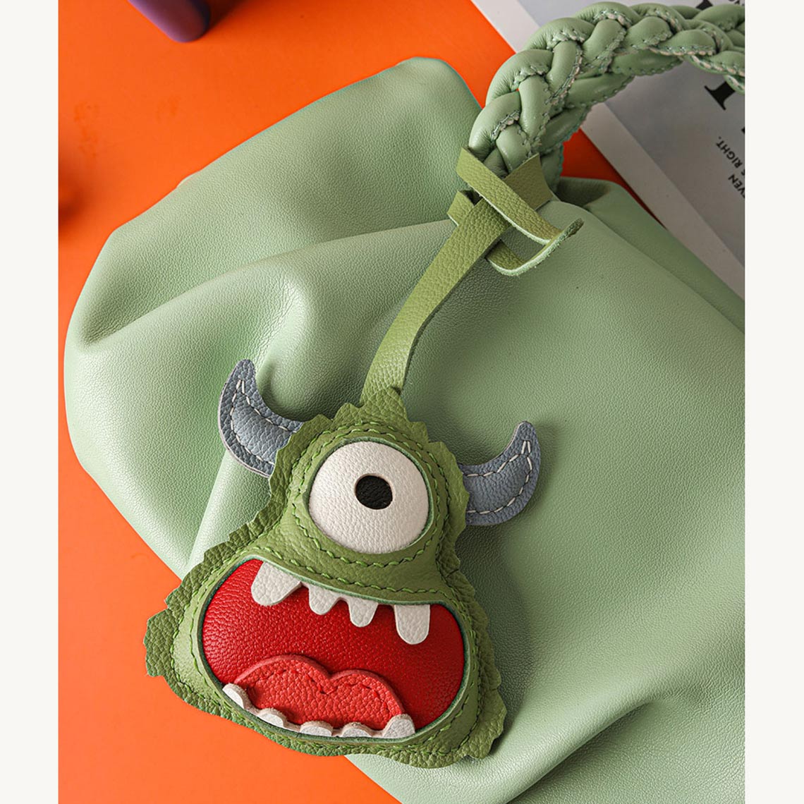 HandsewGift Leather Monster Keychain Charm DIY Kit detail image 2