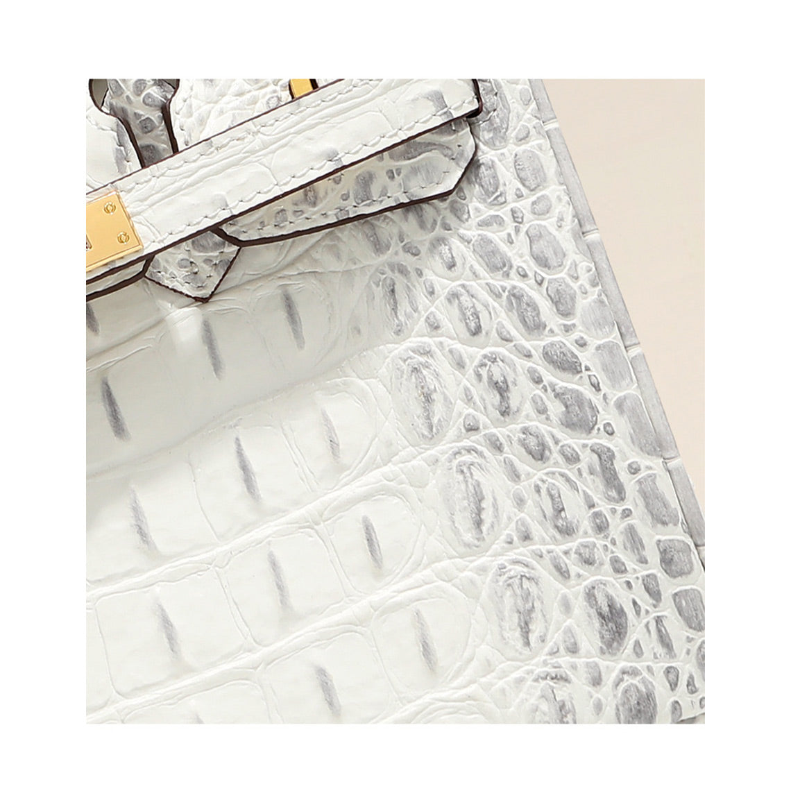 Crocodile Embossed Leather Top Handle Bag 30 – Medium detail image 5