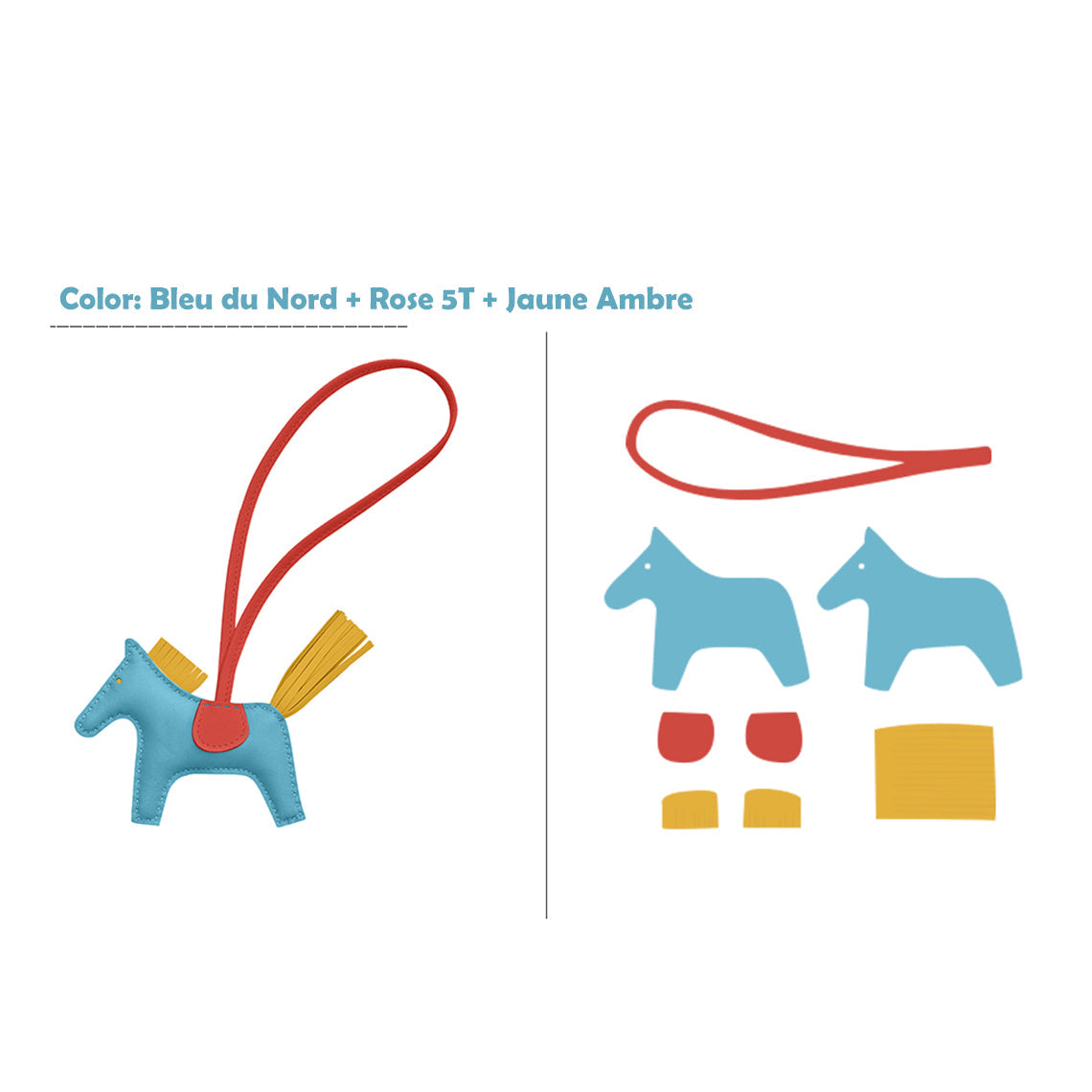 Handsew DIY Lambskin Leather Horse Purse Charm Kit detail image 12