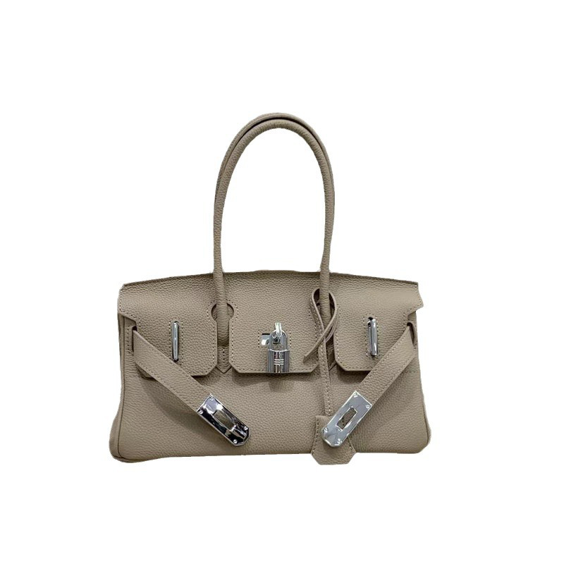 Top Grain Leather Top Handle Bag 30cm - Multiple Colors detail image 14