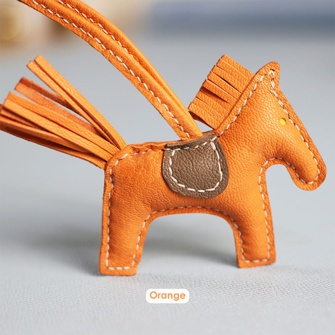 Handsew DIY Horse Bag Charm Kit - Sheep Leather, Pre-Cut & Punched detail image 4