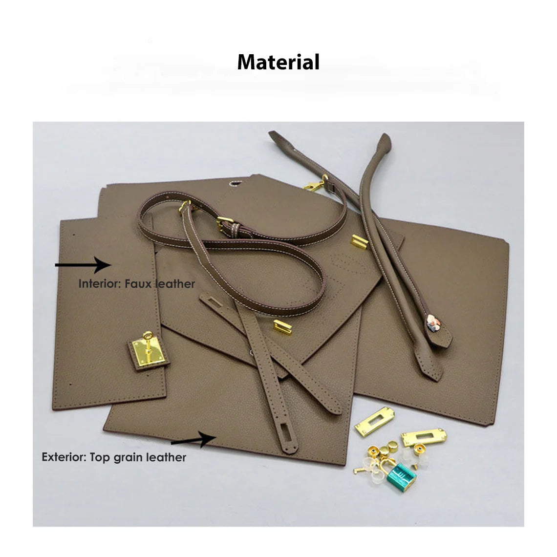 Sellier Leather Handbag DIY Kit – Top Grain, Pre-Cut & Pre-Punched detail image 12