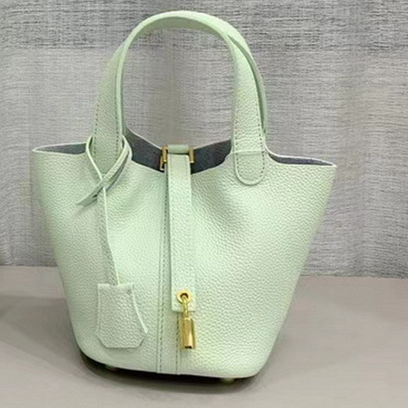 Top Grain Leather Mini Tote Bag with Lock – Small Size, Multiple Colors product image 1