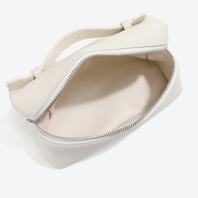 Top Grain Leather Extra Pocket Pouch Handbag – 19cm, Adjustable Strap detail image 1
