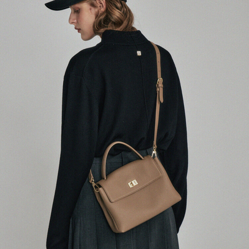 Pebbled Grain Leather Square Bag – Handbag, Shoulder, or Crossbody product image 1