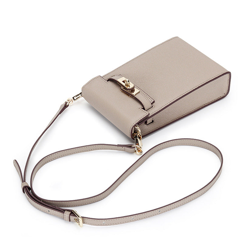 Mini Crossbody Phone Bag in Genuine Cowhide Leather detail image 8