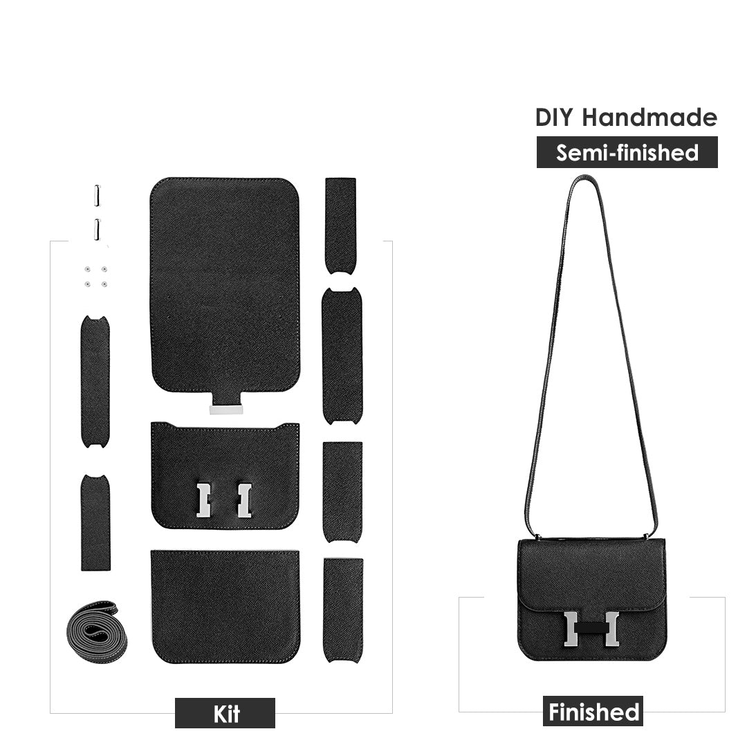 Leather Square Tofu Crossbody Bag DIY Kit – Tan or Black detail image 13