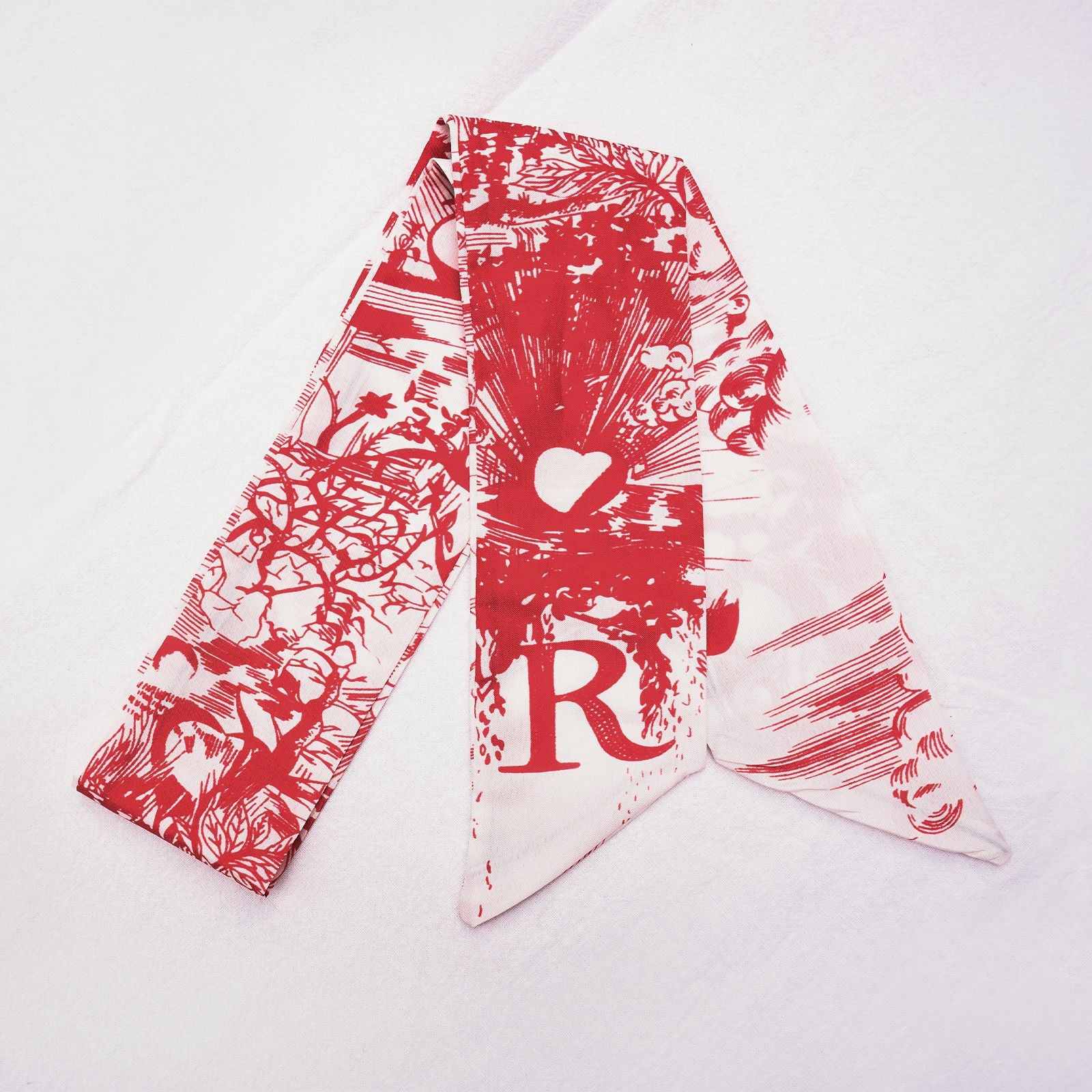26 Letters Silk Scarf Bag Charm Keychain – 2 Pieces, Choose Your Initials detail image 2