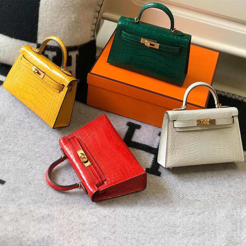 Croc Embossed Leather Mini Top Handle Bag with Detachable Strap product image 1