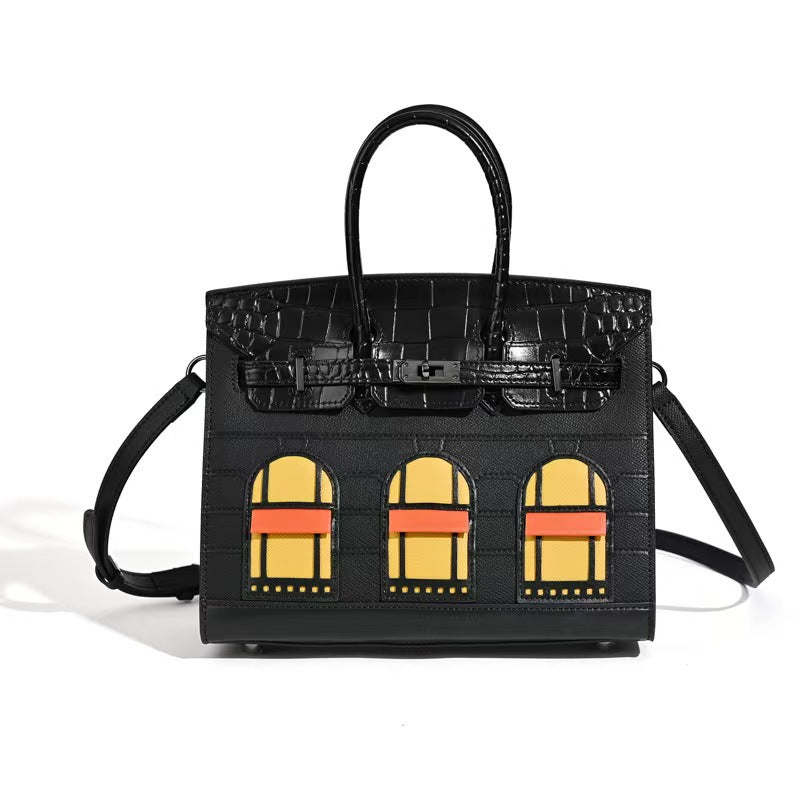 House-Shaped Top Handle Bag in Pebbled Grain Leather – Three Sizes product image 1