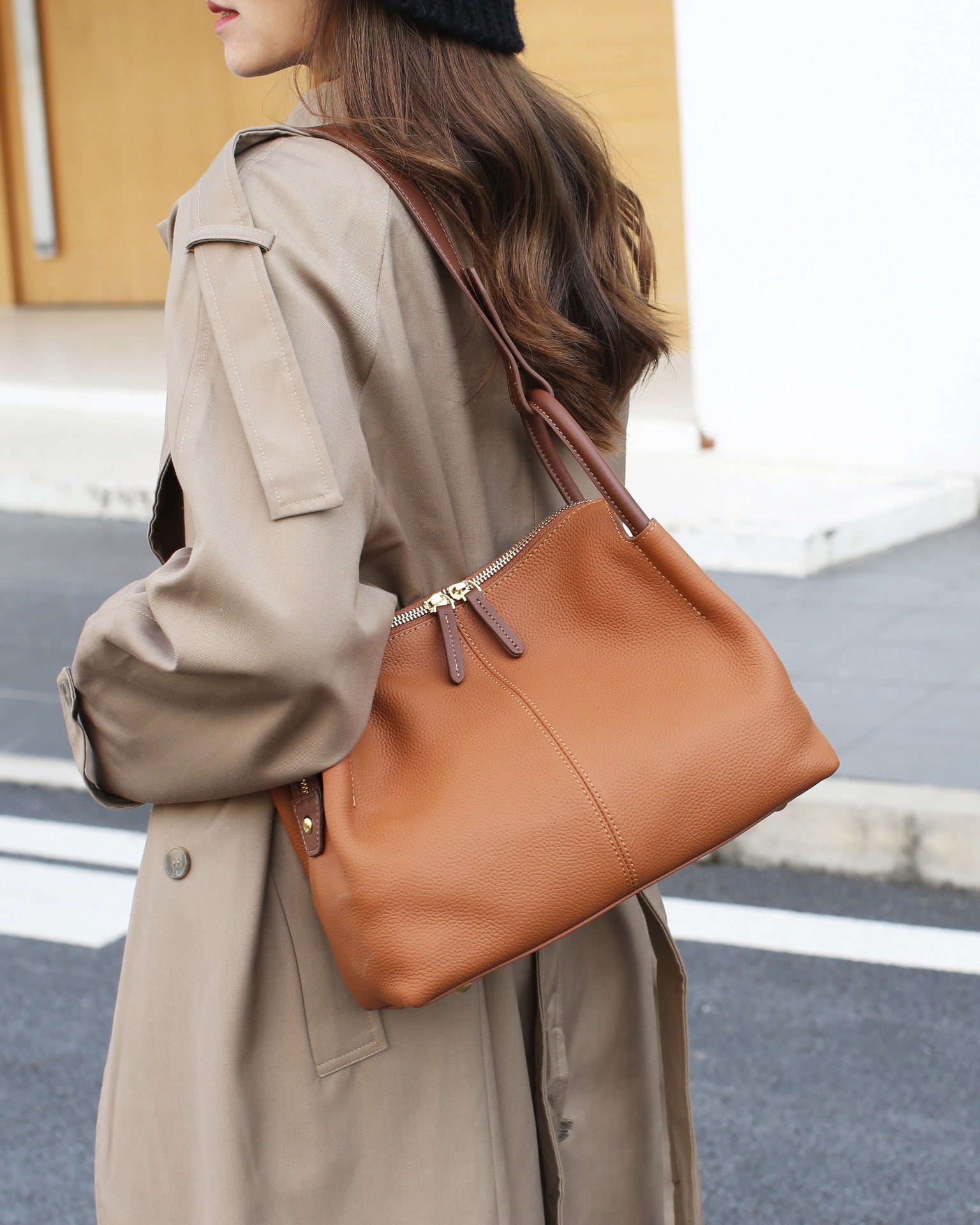 Top Grain Leather Shoulder Bag for Women - 5 Colors detail image 8