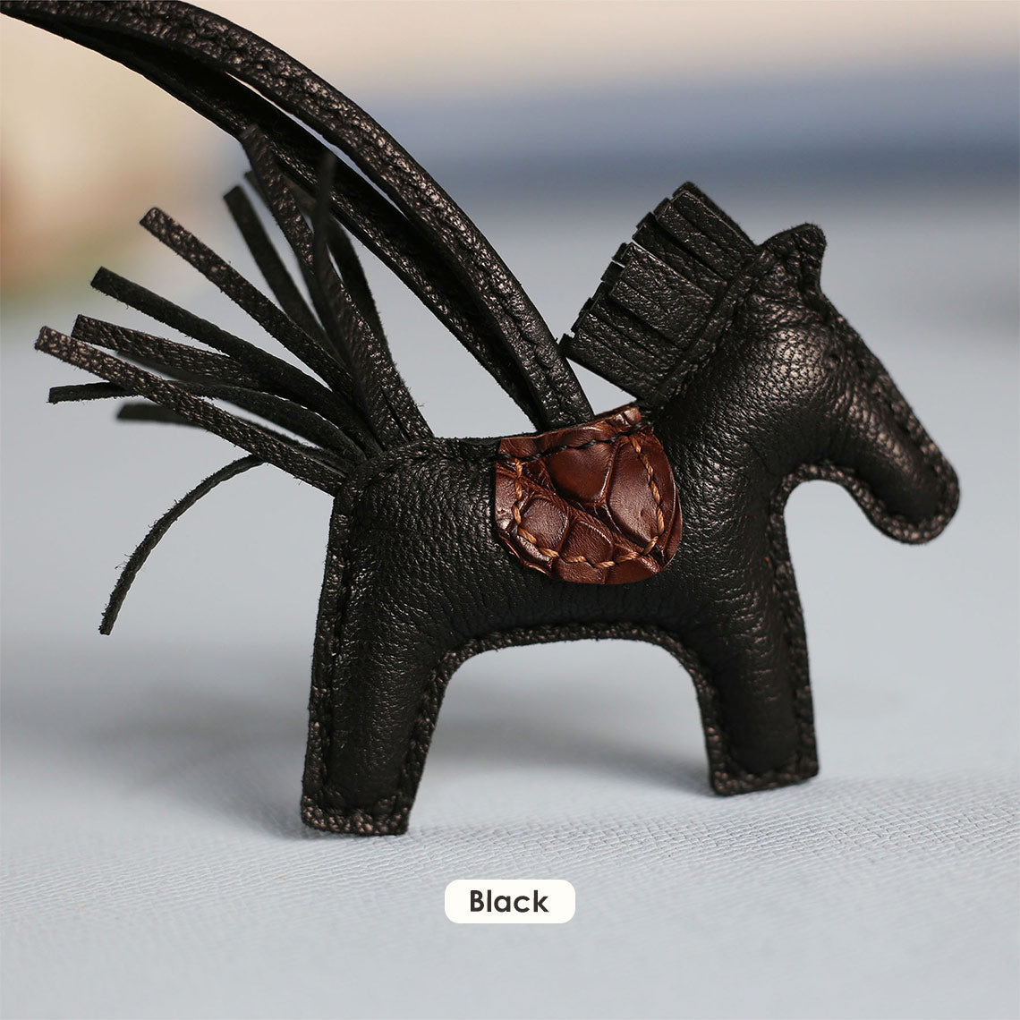 Handsew DIY Horse Bag Charm Kit - Sheep Leather, Pre-Cut & Punched detail image 5