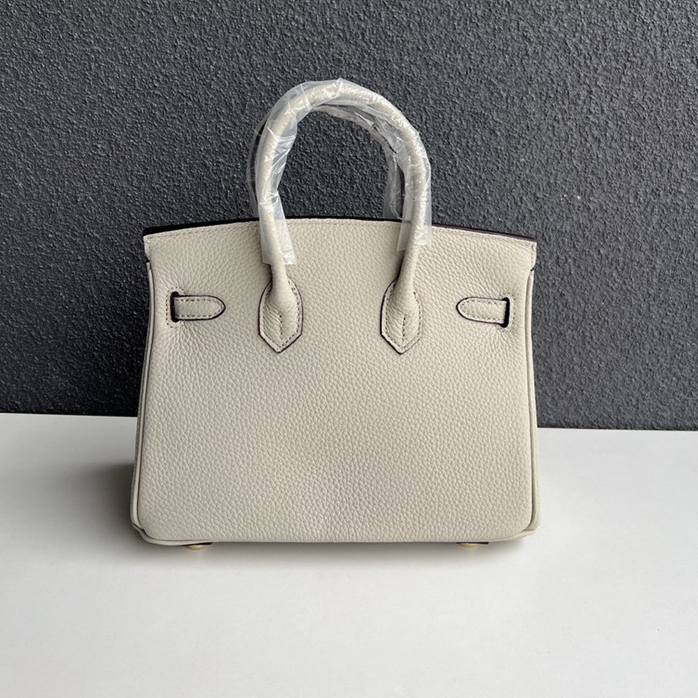 Classic Top Handle Leather Bag with Gold Hardware – Multiple Sizes and Colors detail image 6