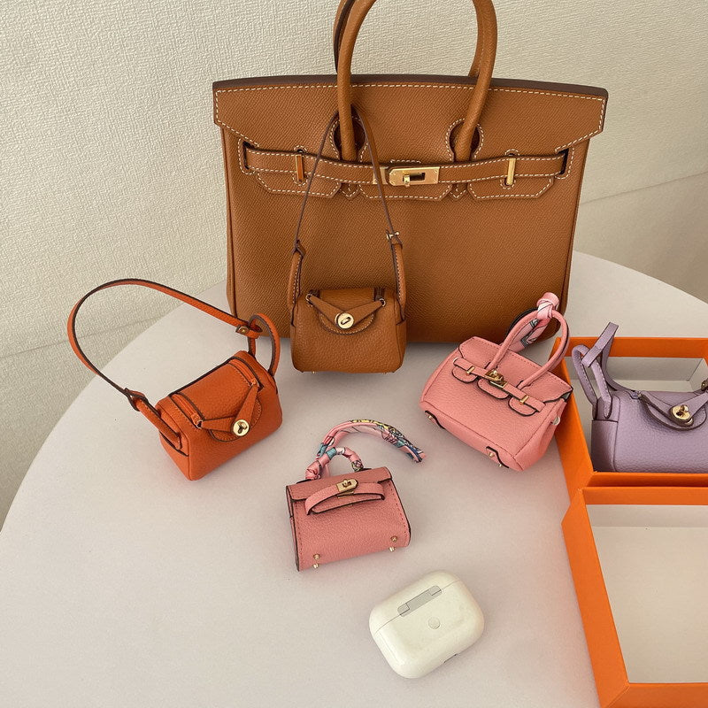 Mini Shoulder Bag Charm Keychain PU Leather Earphone Storage detail image 3