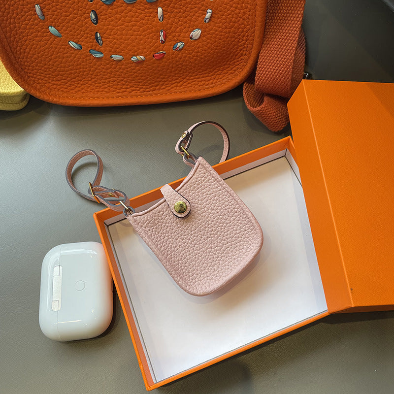 Top Grain Leather Mini Crossbody Bag Charm and AirPods Holder detail image 6