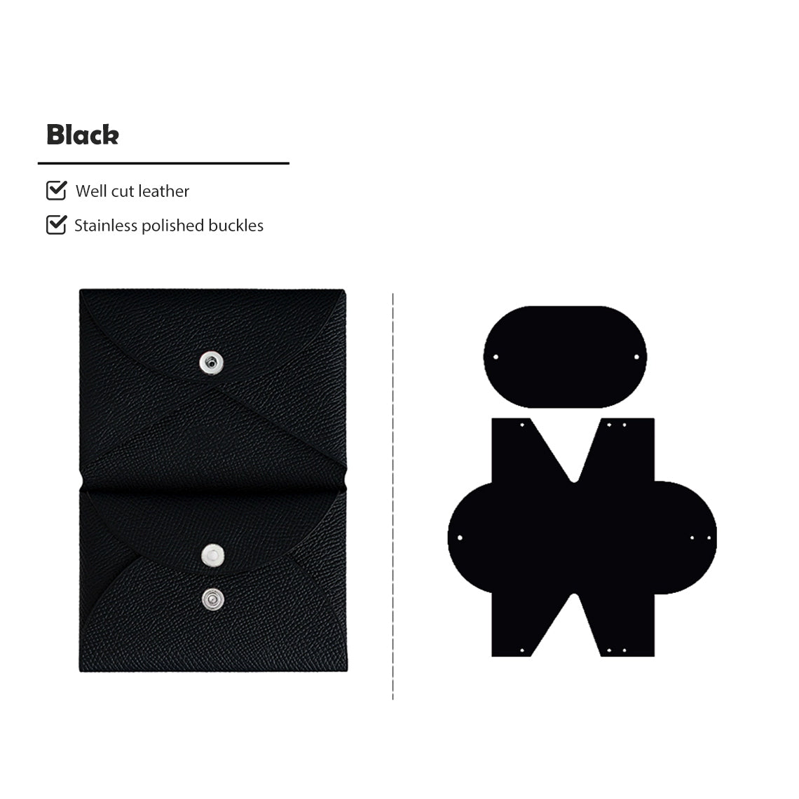 Hand Sewn Fine Embossed Grain Leather Card Holder DIY Kit – Duo Design detail image 8