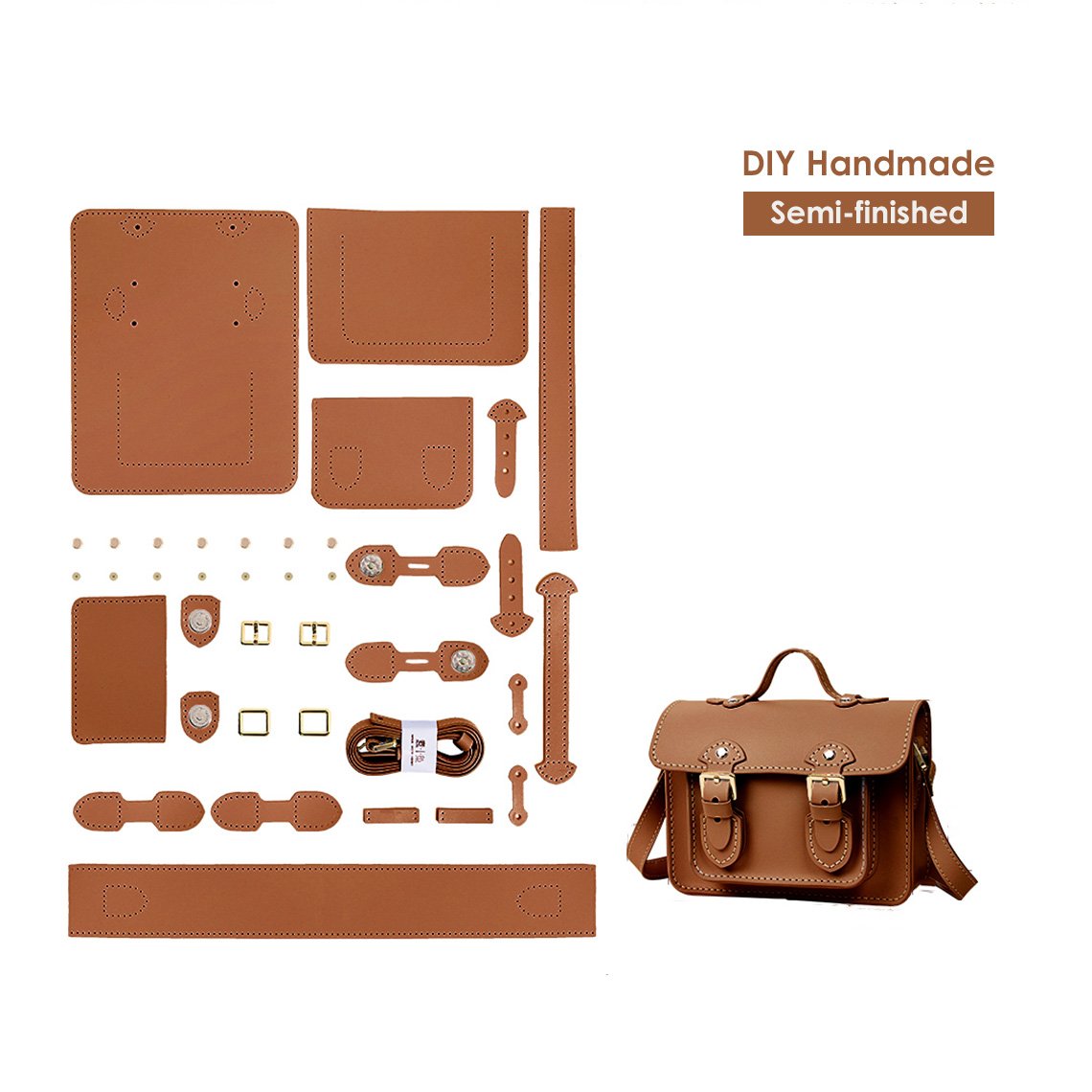 HandsewGift Leather Small Satchel Bag DIY Kit detail image 11