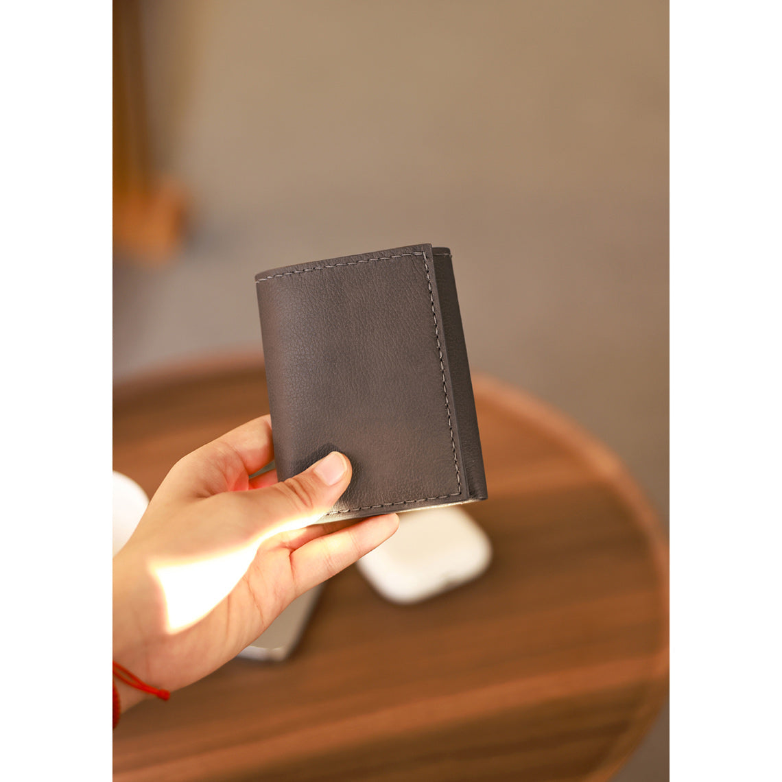 Top Grain Leather Trifold Wallet DIY Kit with Buckle - Hand Sewing Project detail image 3