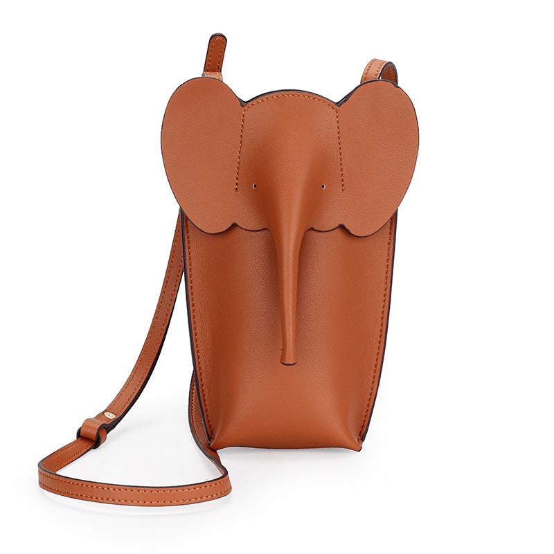 Elephant Small Mobile Phone Bag Coin Purse in Cowhide Leather product image 1
