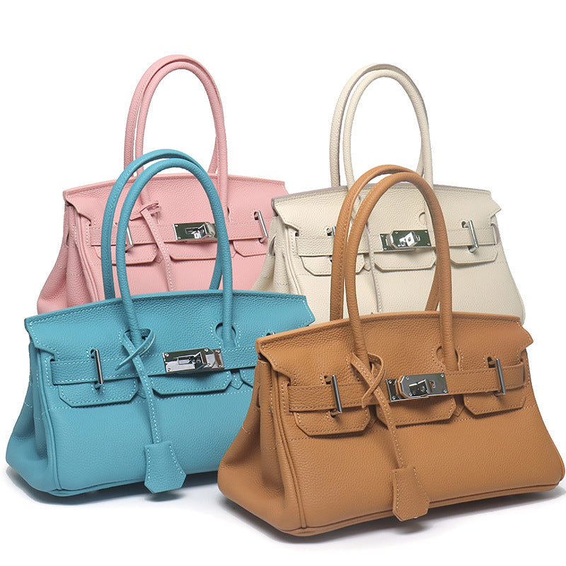 Top Grain Leather Top Handle Bag 30cm - Multiple Colors product image 1