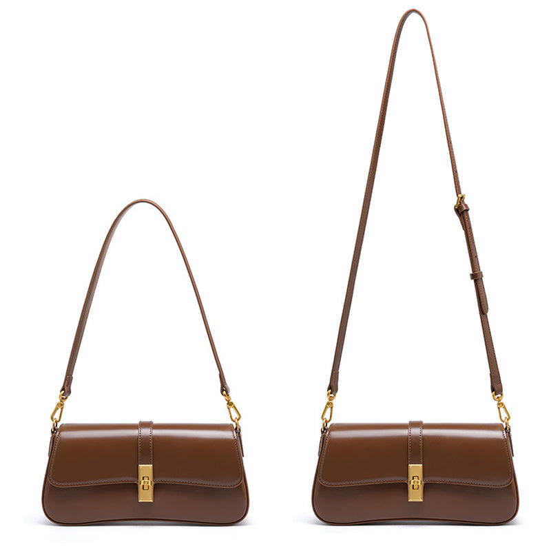 Structured Minimalist Baguette Bag with Interchangeable Straps detail image 3