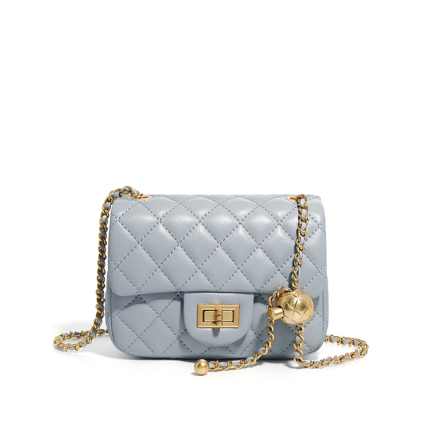 Quilted Lamb Leather Chain Bag with Shoulder and Crossbody Strap detail image 2