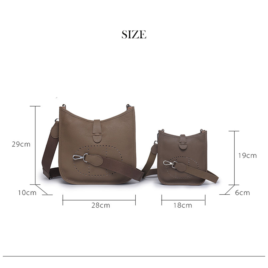 Top Grain Leather Crossbody Bag - Large 28 / Small 18 detail image 3