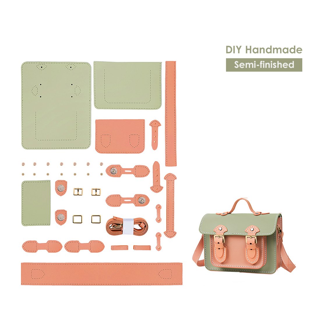 HandsewGift Leather Small Satchel Bag DIY Kit detail image 14