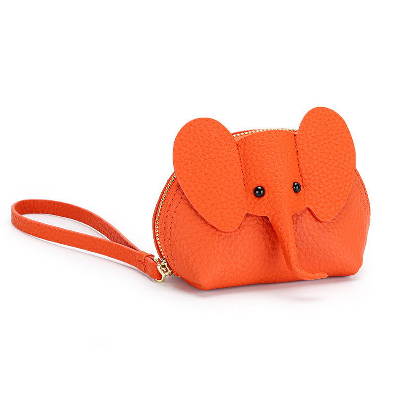 Cartoon Elephant Change Purse Top Grain Leather Card Holder detail image 9