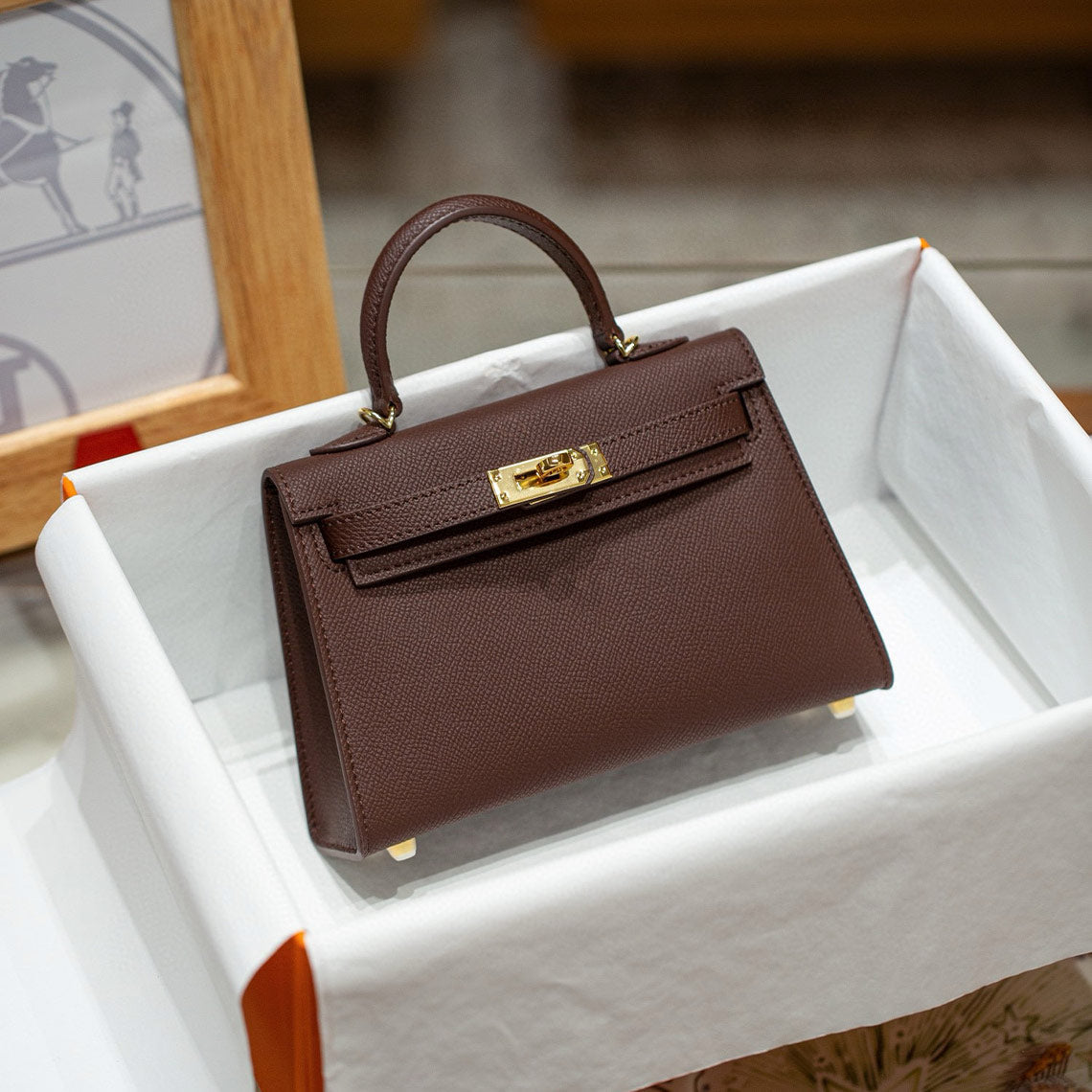 Mini Top Handle Bag 19 – Top Grain Leather Shoulder Bag detail image 5