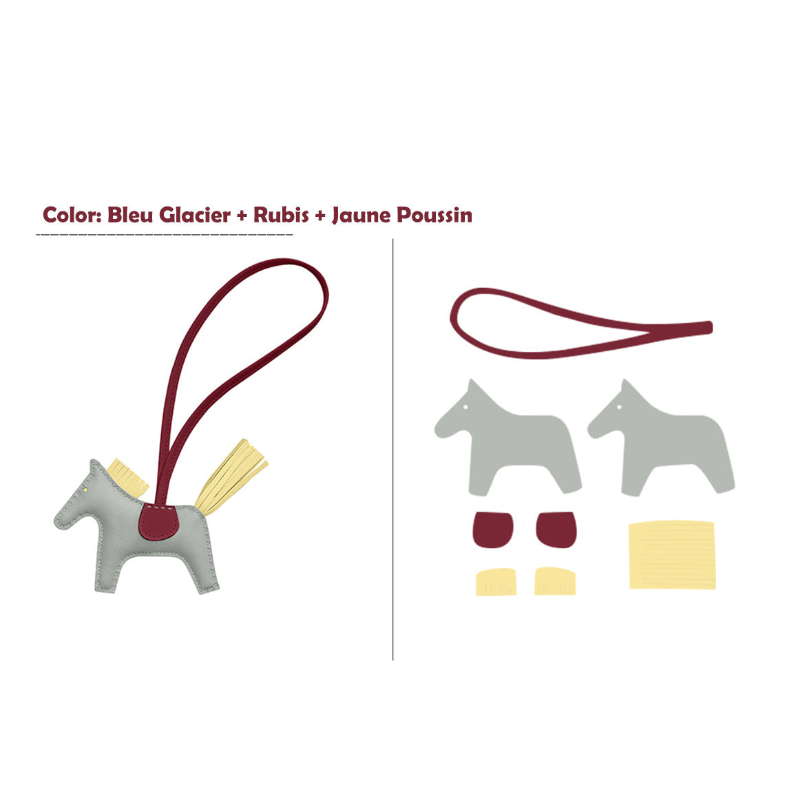 Handsew DIY Lambskin Leather Horse Purse Charm Kit detail image 15